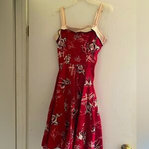 Pinup Girl Couture Netti Dress Red Cowboy Dress